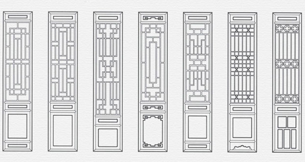 霞浦常用中式仿古花窗图案隔断设计图