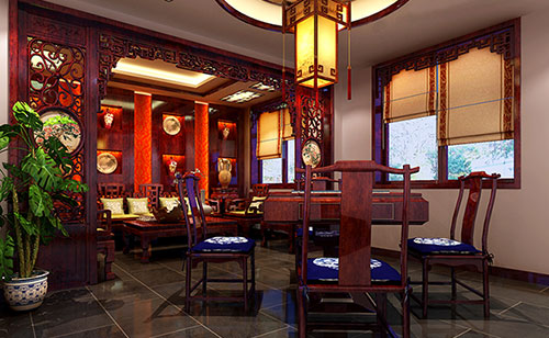 霞浦古典中式风格茶楼包间设计装修效果图